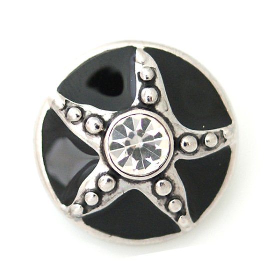 (image for) Snap Jewelry Enamel - Star Fish Black & Clear - Click Image to Close