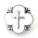 (image for) Snap Jewelry Enamel - Quatrefoil White with Cross