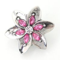 (image for) Snap Jewelry Rhinestone - Flower & Pink