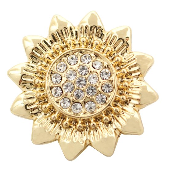 (image for) Snap Jewelry Rhinestone Gold - Flower - Click Image to Close