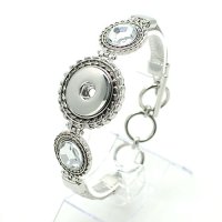 (image for) Snap Jewelry Toggle Bracelet Glass Designer - Rhinestone Halo