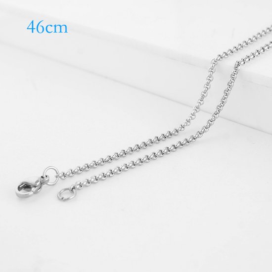 (image for) Stainless Steel Rolo Chain 18" Silver tone Anti Tarnish - Click Image to Close