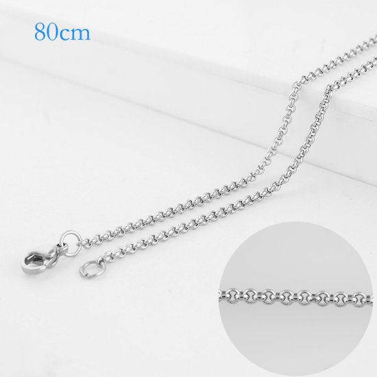 (image for) Stainless Steel Thin Cable Chain - 32 in (80cm) - Click Image to Close