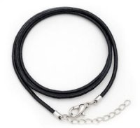 (image for) Black Leather Chain - 20" and Extender