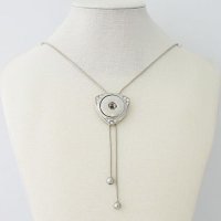 (image for) Snap Jewelry Lariat Necklace - Triangle & CZ 36" Stainless Chain