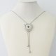 (image for) Snap Jewelry Lariat Necklace - Triangle & CZ 36" Stainless Chain