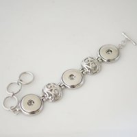 (image for) Snap Jewelry Toggle Bracelet Chain - Designer Swirls Triple