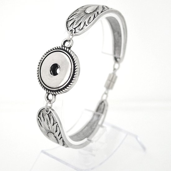 (image for) Snap Jewelry Magnetic Bracelet - Spoon Style Peacock - Large - Click Image to Close