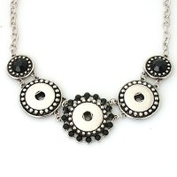 (image for) Snap Jewelry Triple Necklace - Black Rhinestone