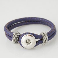 (image for) Snap Jewelry Bracelet Leather Hook & Loop - Purple