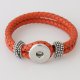 (image for) Snap Jewelry Bracelet Leather Hook & Loop - Orange