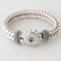 (image for) Snap Jewelry Bracelet Leather Hook & Loop - White