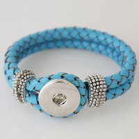 (image for) Snap Jewelry Bracelet Leather Hook & Loop - Light Blue