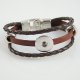 (image for) Snap Jewelry Bracelet Leather - Three Strand - Clasp Hook Brown