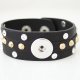 (image for) Snap Jewelry Bracelet Triple PU Black - Silver and Gold Studs