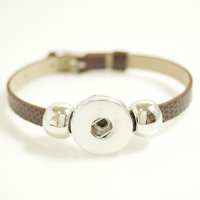 (image for) Snap Jewelry Leather Belt Bracelet - Brown XS to L