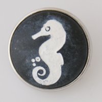 (image for) Snap Jewelry Natural Stone - Seahorse - Black