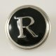 (image for) Snap Jewelry Alphabet Letter R - Black Enamel