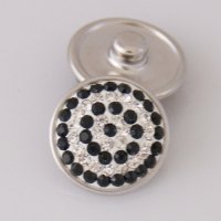 (image for) Snap Jewelry Crystal - Bulls Eyes White & Black