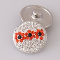 (image for) Snap Jewelry Crystal - Flower - Clear, Orange & Black