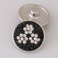 (image for) Snap Jewelry Crystal - Flower - Black & Clear