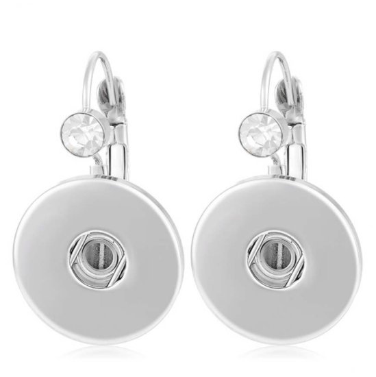 (image for) Snap Jewelry CZ Earrings Lever back fits 18-20mm - Click Image to Close