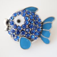 (image for) Snap Jewelry Rhinestone - Fish Blue