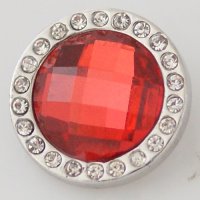 (image for) Snap Jewelry Dome Crystal - Red & Clear