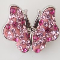 (image for) Snap Jewelry Rhinestone - Butterfly Pink