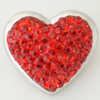 (image for) Snap Jewelry Crystal - Domed Heart Red