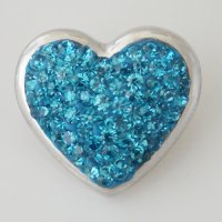 (image for) Snap Jewelry Crystal - Domed Heart Light Blue