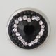 (image for) Snap Jewelry Rhinestone - Faceted Heart & Crystals Black