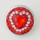 (image for) Snap Jewelry Rhinestone - Faceted Heart & Crystals Red