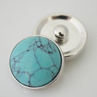 (image for) Snap Jewelry Gemstones - Turquoise Silver Trim Lg