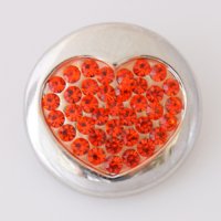 (image for) Snap Jewelry Crystal - Heart - Orange