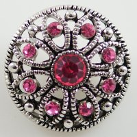 (image for) Snap Jewelry Rhinestone - Marcasite Flower & Dark Pink