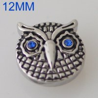 (image for) Mini Snap 12mm - Metal Owl with Blue Eyes