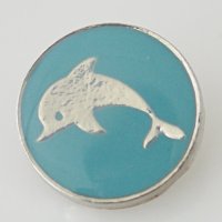 (image for) Snap Jewelry Enamel - Dolphin Rose Light Blue