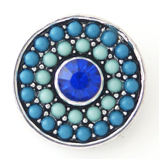 (image for) Snap Jewelry Rhinestone - Dots Blue with Blue Rhinestone - Click Image to Close