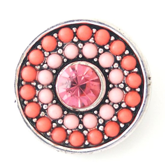 (image for) Snap Jewelry Rhinestone - Dots Pink with Pink Rhinestone - Click Image to Close