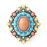 (image for) Snap Jewelry Stone - Coral, Yellow & Teal