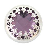 (image for) Snap Jewelry Rhinestone - Faceted Purple Silver Trim