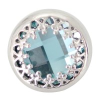 (image for) Snap Jewelry Rhinestone - Faceted Light Blue Silver Trim