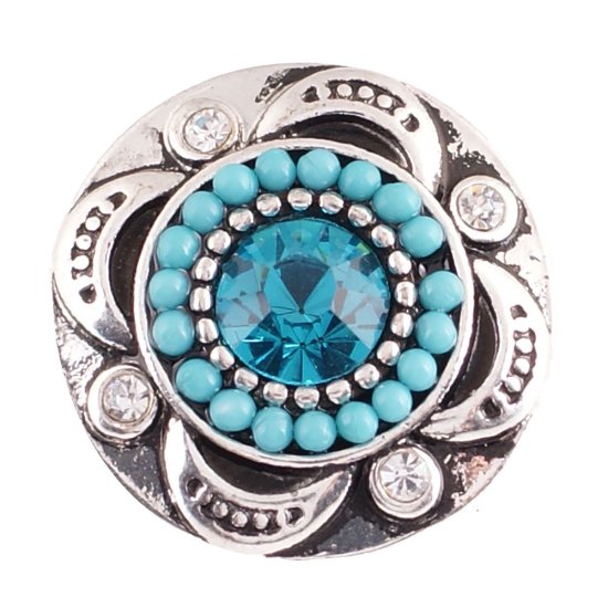 (image for) Snap Jewelry Stone Designer Light Blue fits 18-20mm - Click Image to Close