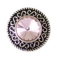 (image for) Snap Jewelry Faceted Crystal - Scroll Pink