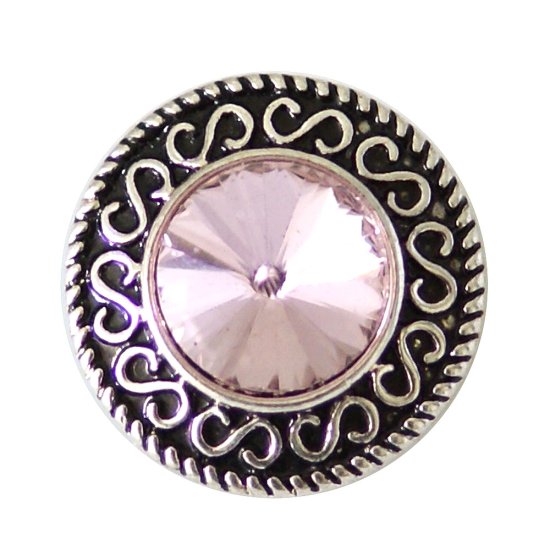 (image for) Snap Jewelry Faceted Crystal - Scroll Pink - Click Image to Close