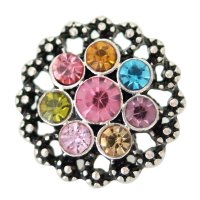 (image for) Snap Jewelry Rhinestone - Antique Flower Multi Color