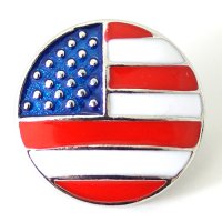 (image for) Snap Jewelry Enamel Flag American USA fits 18-20mm