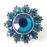 (image for) Snap Jewelry Rhinestone - Designer Faceted Teal Blue