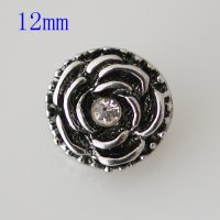 (image for) Mini Snap 12mm - Metal Flower & Rhinestone